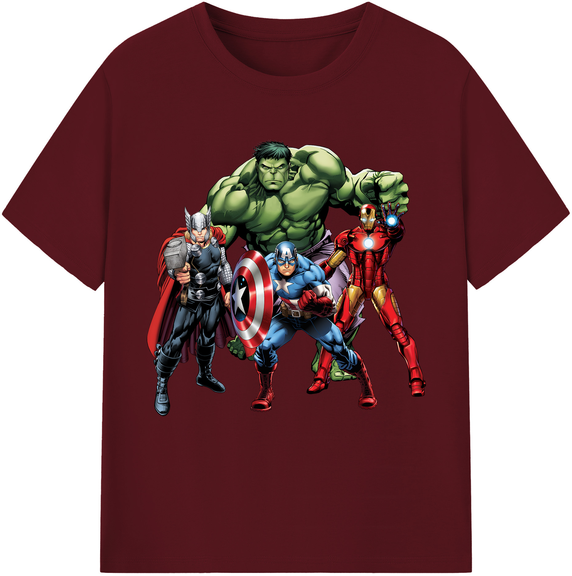 （画像用） アベンジャーズ The Avengers 綿100％半袖Tシャツ（フロントプリント）